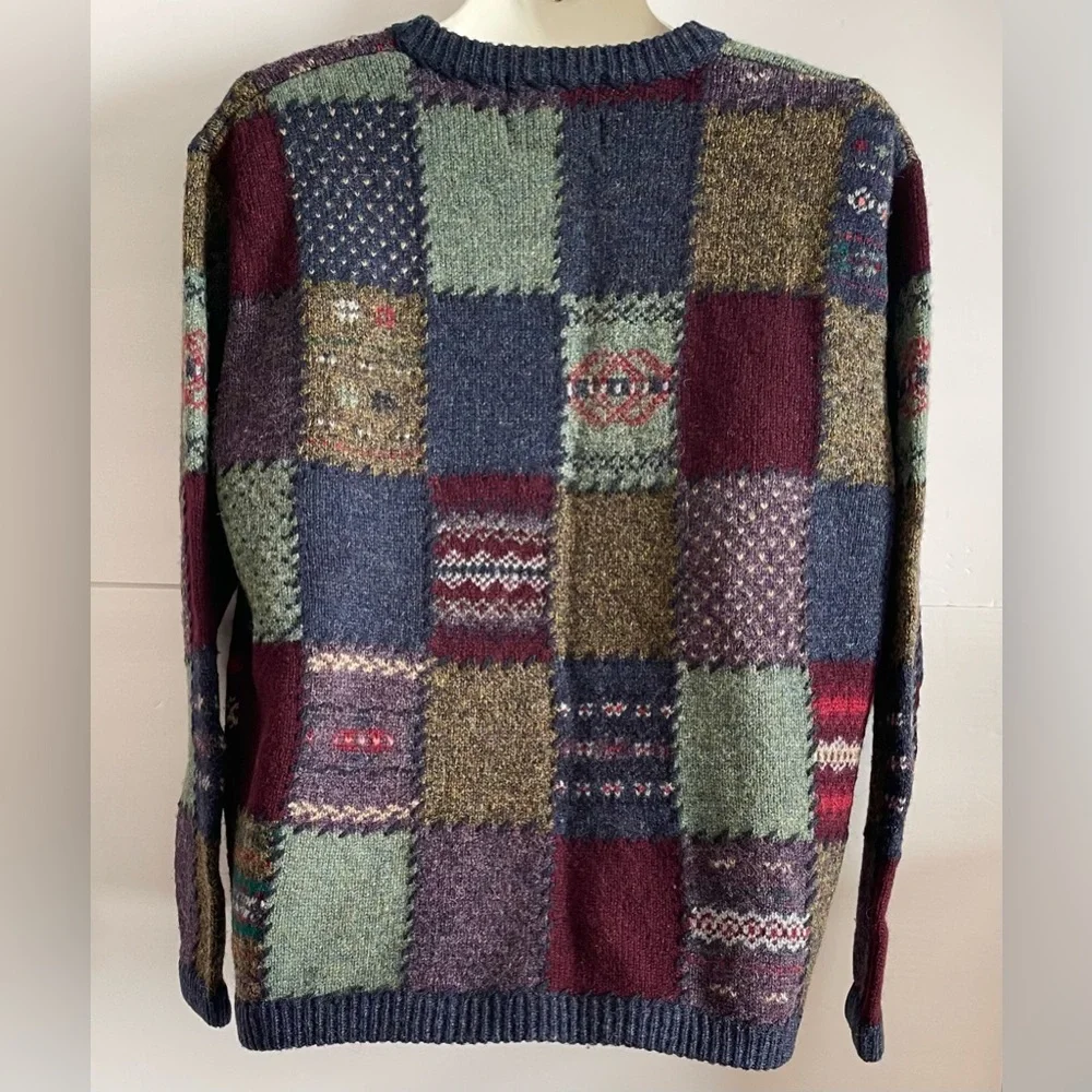 EDDIE BAUER Vintage 100% Wool Deer Bay Patchwork
Cardigan Sweater sz M
Women's - Picture 2 of 8